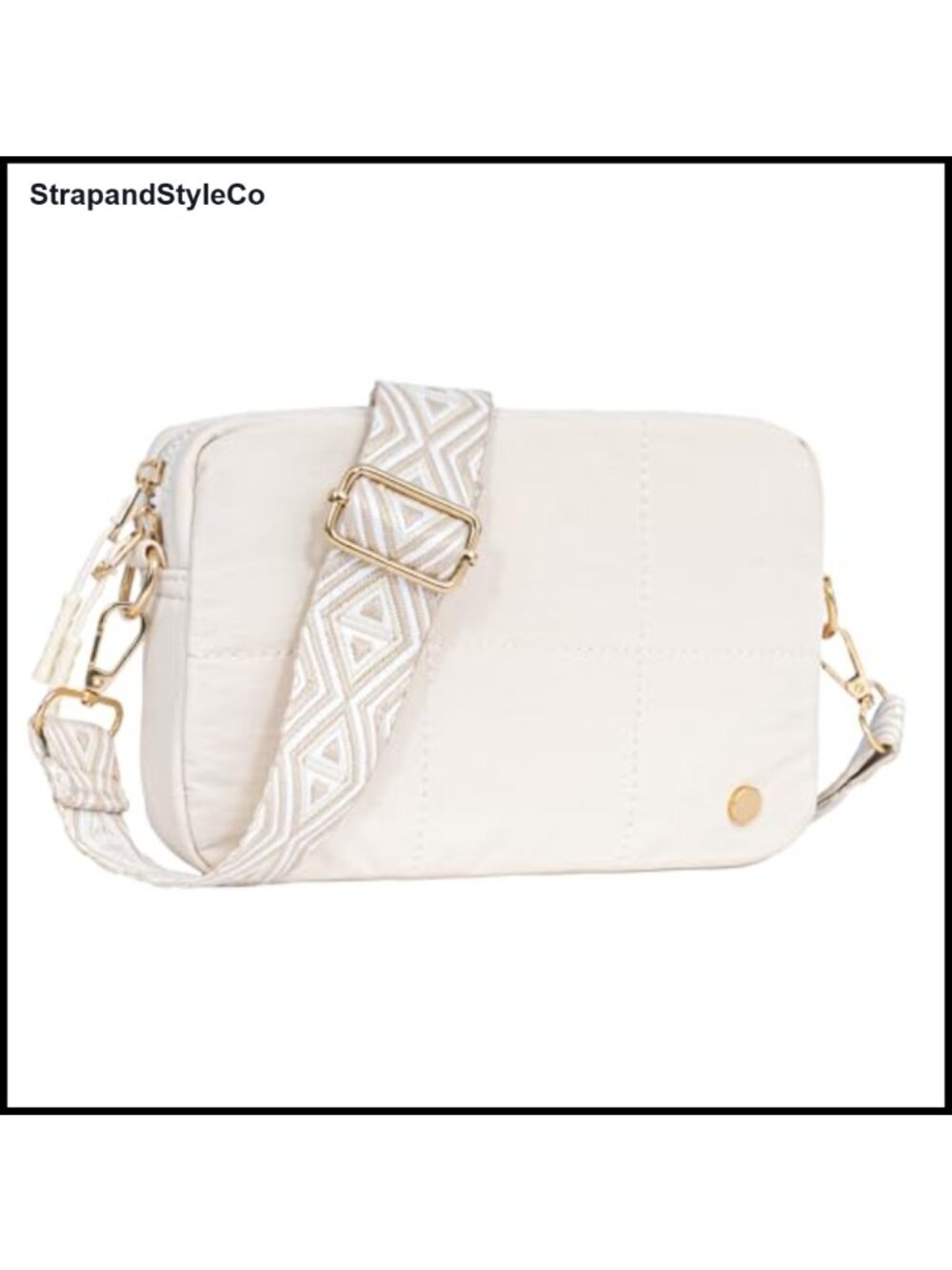 Quilted Nylon Crossbody Bag Puffer Travel Purse Adjustable Strap